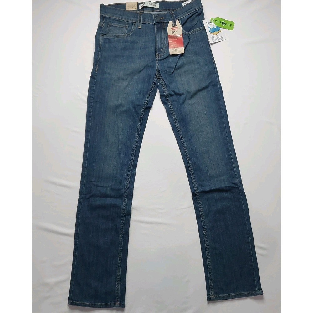 Boys Levi's 511 Slim Fit  Denim Blue Jeans Size 16 Regular 28x28